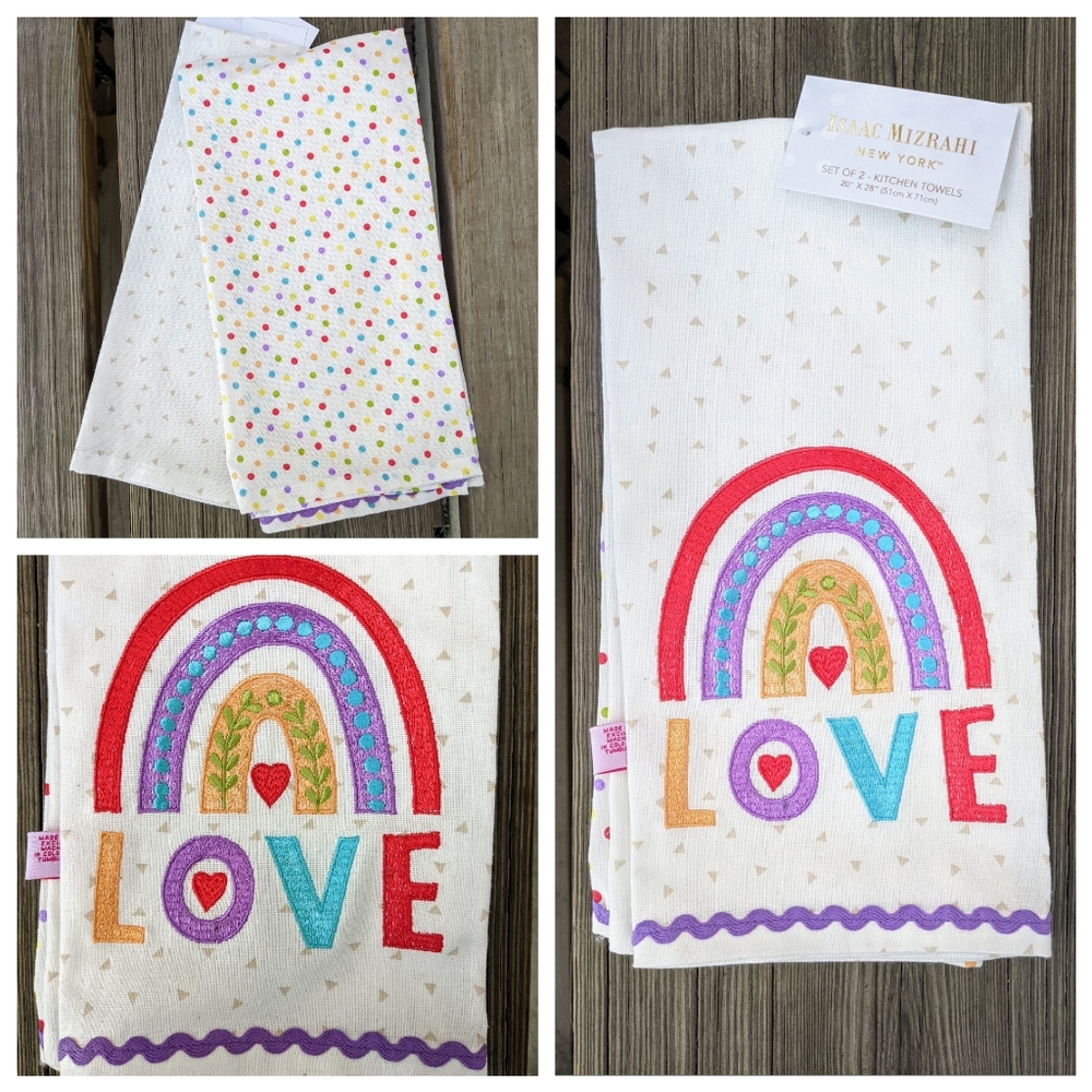 ISAAC MIZRAHI Valentine's Kitchen Towels Set of 2